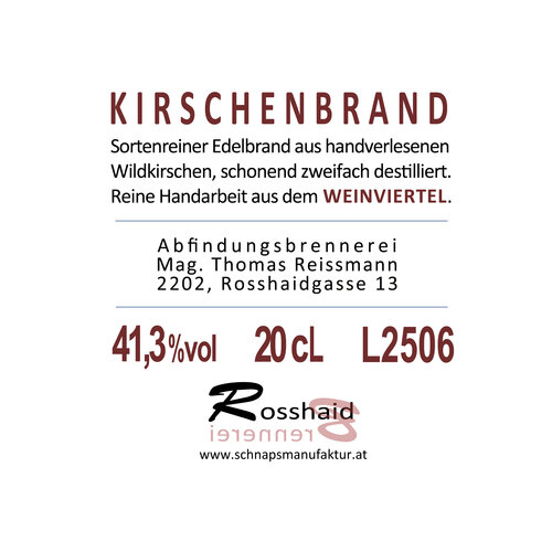 Etikett Kirschbrand