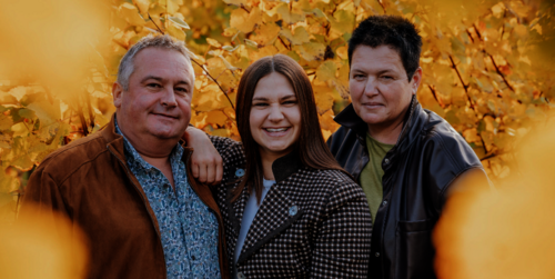 Familienfoto mit Andreas, Ida und Renate von links nach rechts© Haimel
